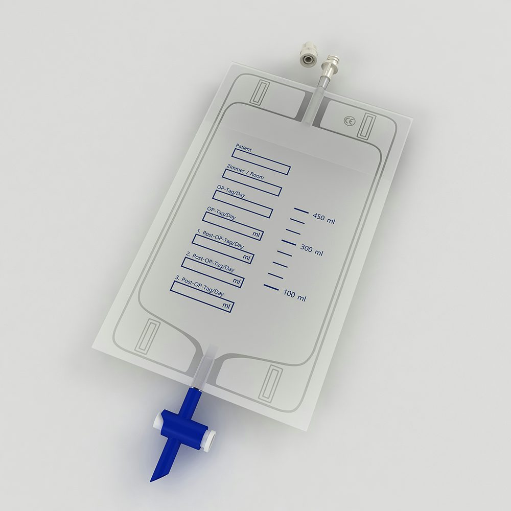 Sekretwechselbeutel, 450 ml, RSV, Bodenablauf, QL