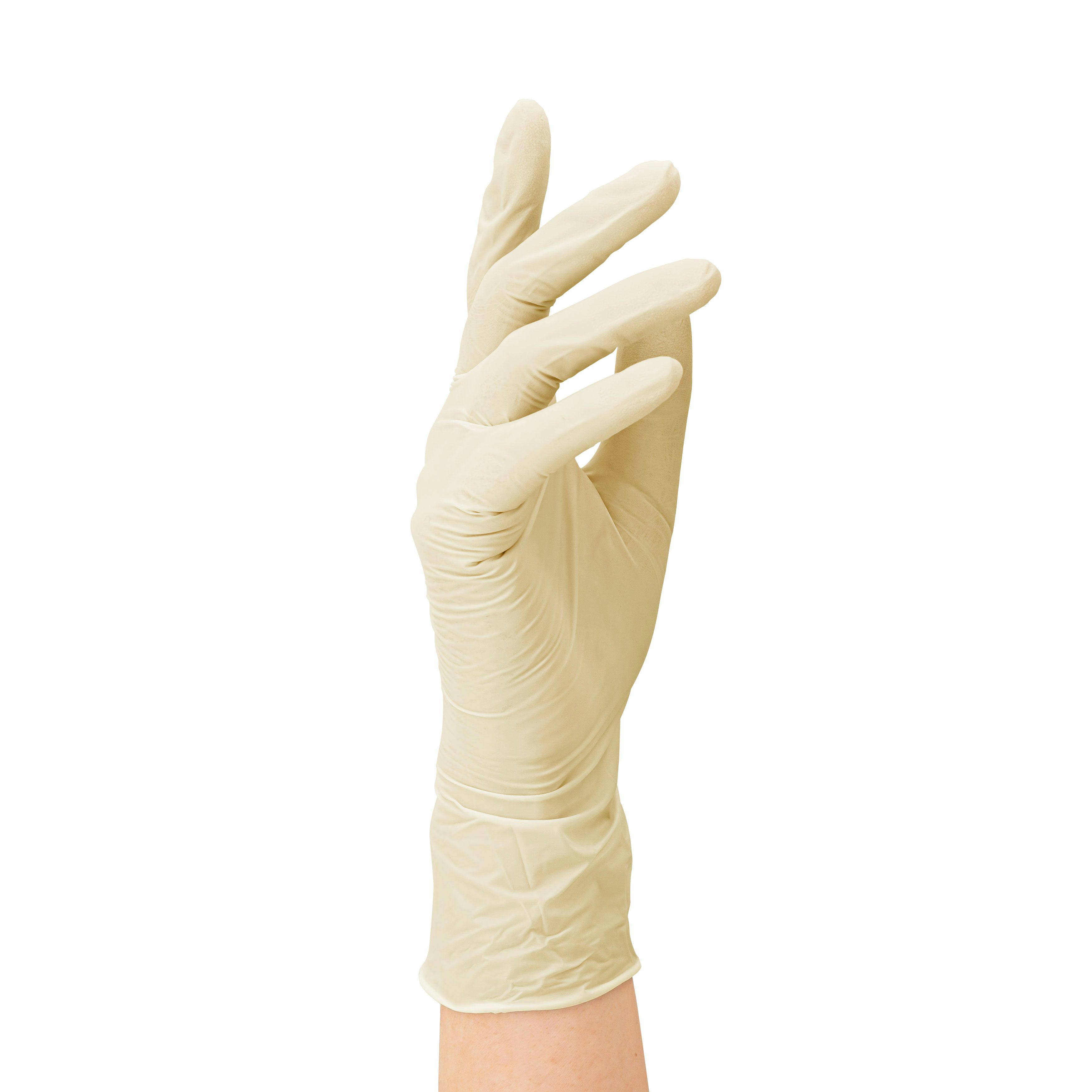 SF Latex Handschuhe, Puderfrei Größe XL, Texturiert, Naturweiß, 100 Stück