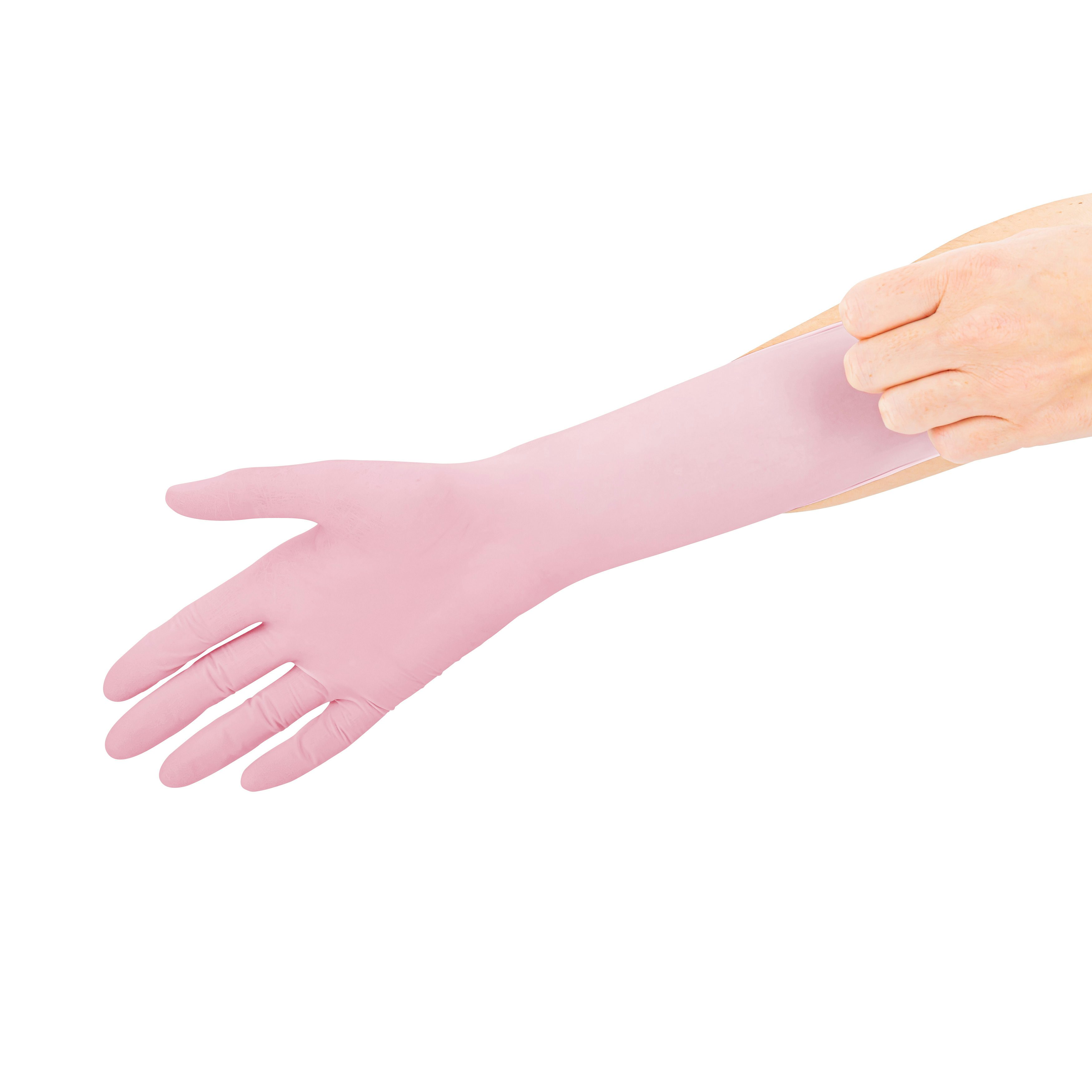 SF Nitril Handschuhe, Latex-frei Größe M, Rosa, 100 Stück