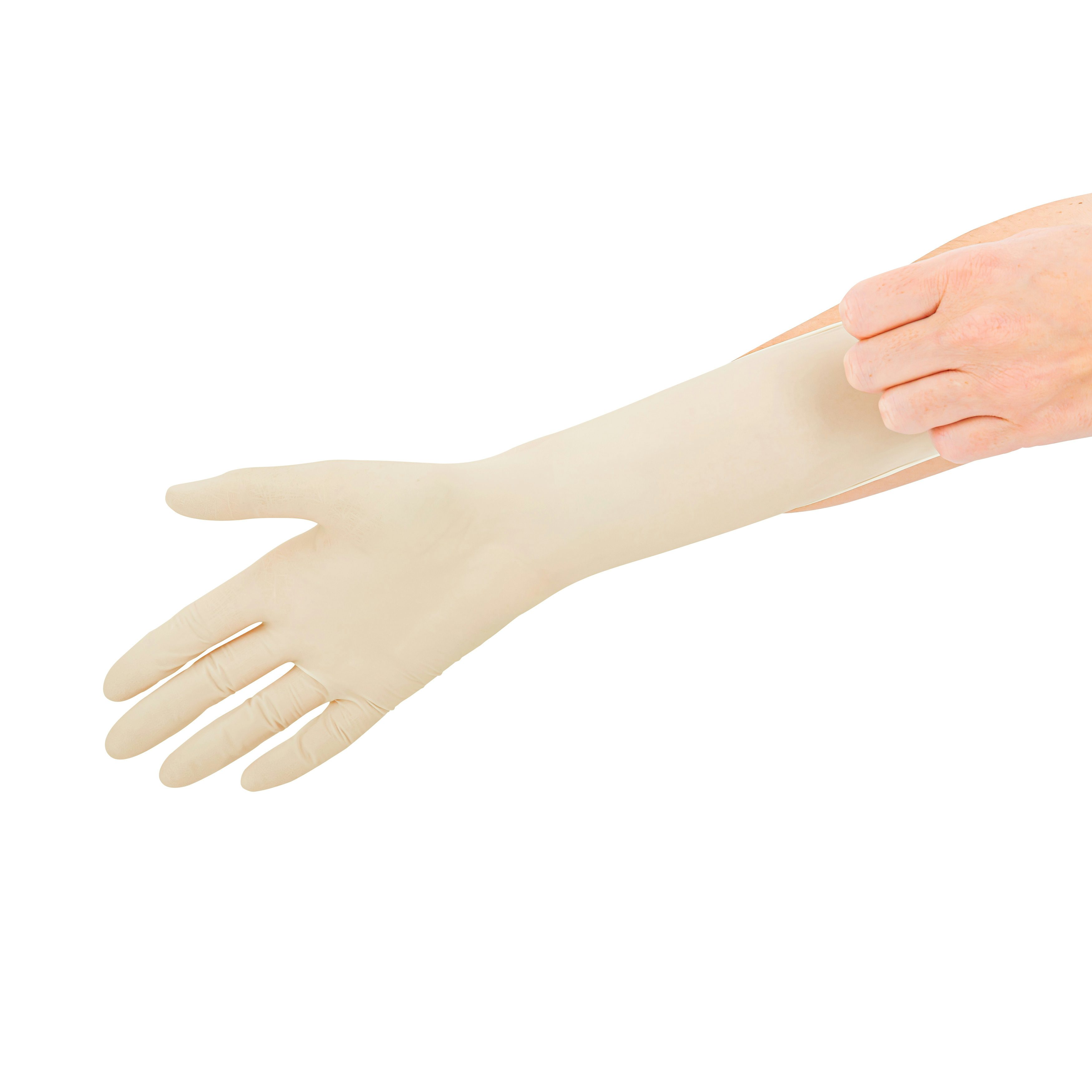 SF Latex Handschuhe, Puderfrei Größe XL, Texturiert, Naturweiß, 100 Stück