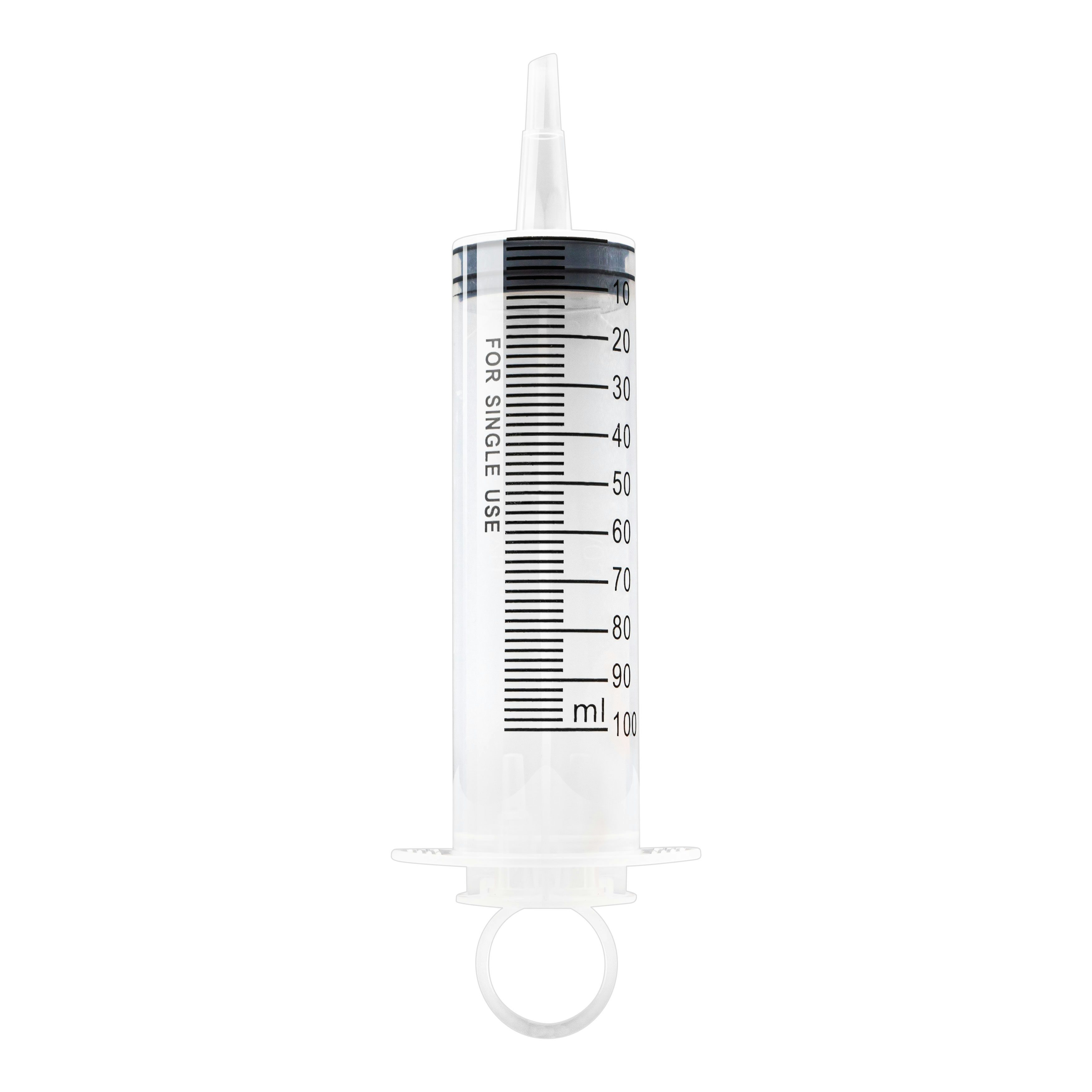 3 Stk Spritze 100 ml mit Katheteransatz und Luer Adapter. Wiederverwendbare Plastikspritze als Pipette, für Flüssigkeiten, Ölspritze, Dosierspritze aus Kunststoff für Garten, Industrie und Tiernahrung