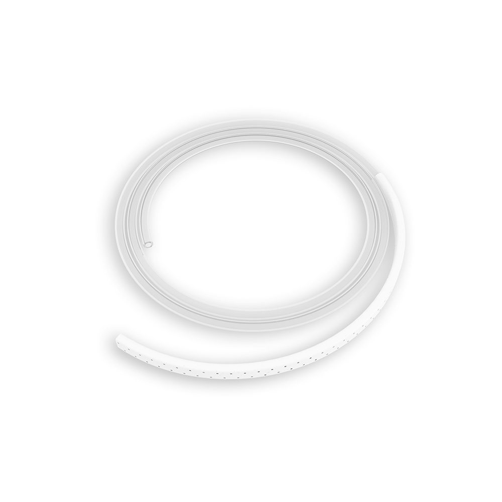 Silikon-Flachdrainage, Länge 1000 mm, Breite 7 mm, Höhe 4 mm, vollperforiert