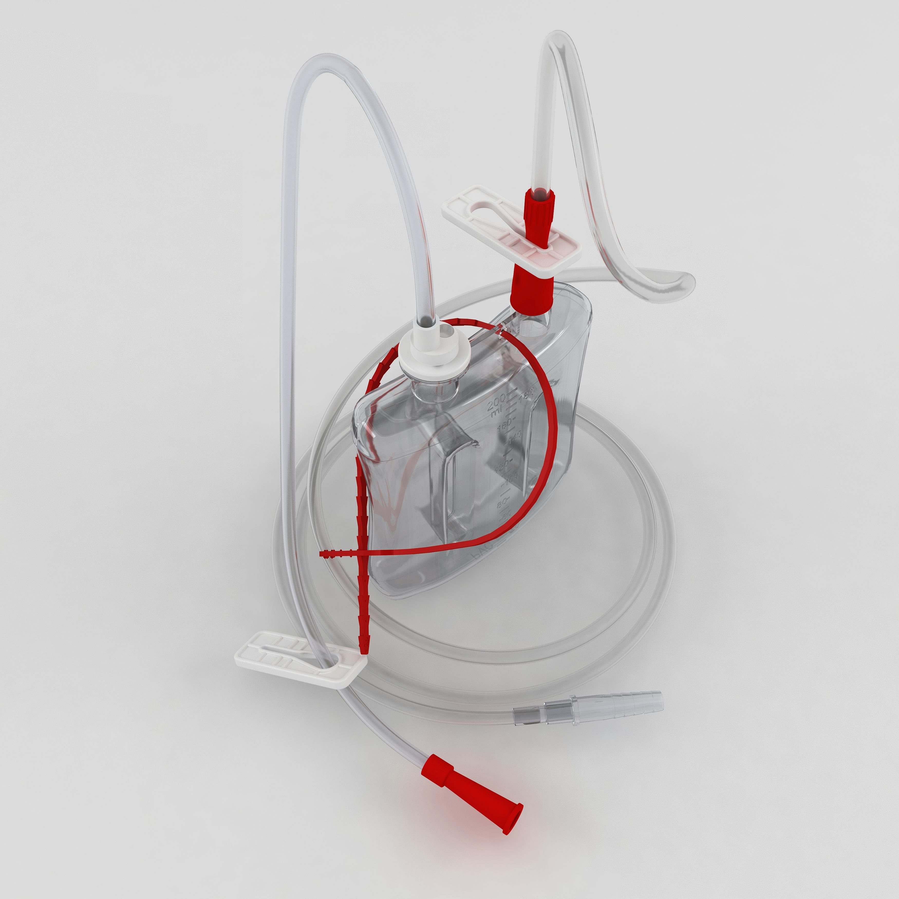Bronchoskopie-Lavage System, 200 ml, 1080 mm, Stufenkonnektor, Trichteransatz Ch. 18; für