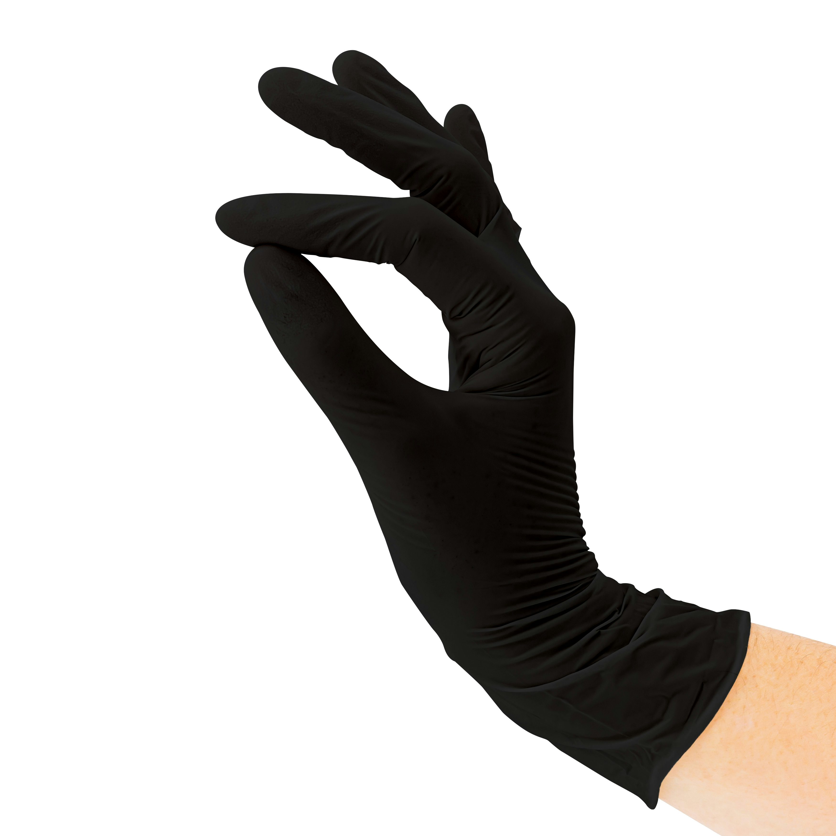 SF Nitril Handschuhe, Latex-frei Größe L, Schwarz, 200 Stück