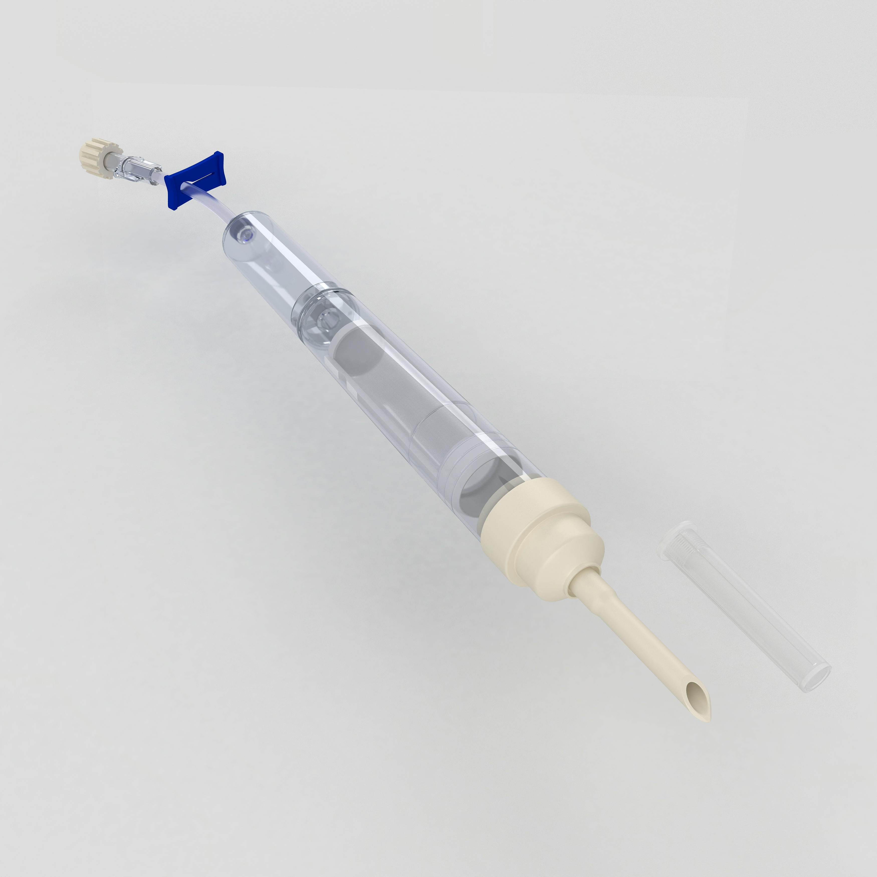 Transfusionsgerät , 50 mm, 200 µm Filter, Doppelkammer, LL neg, Schiebeklemme