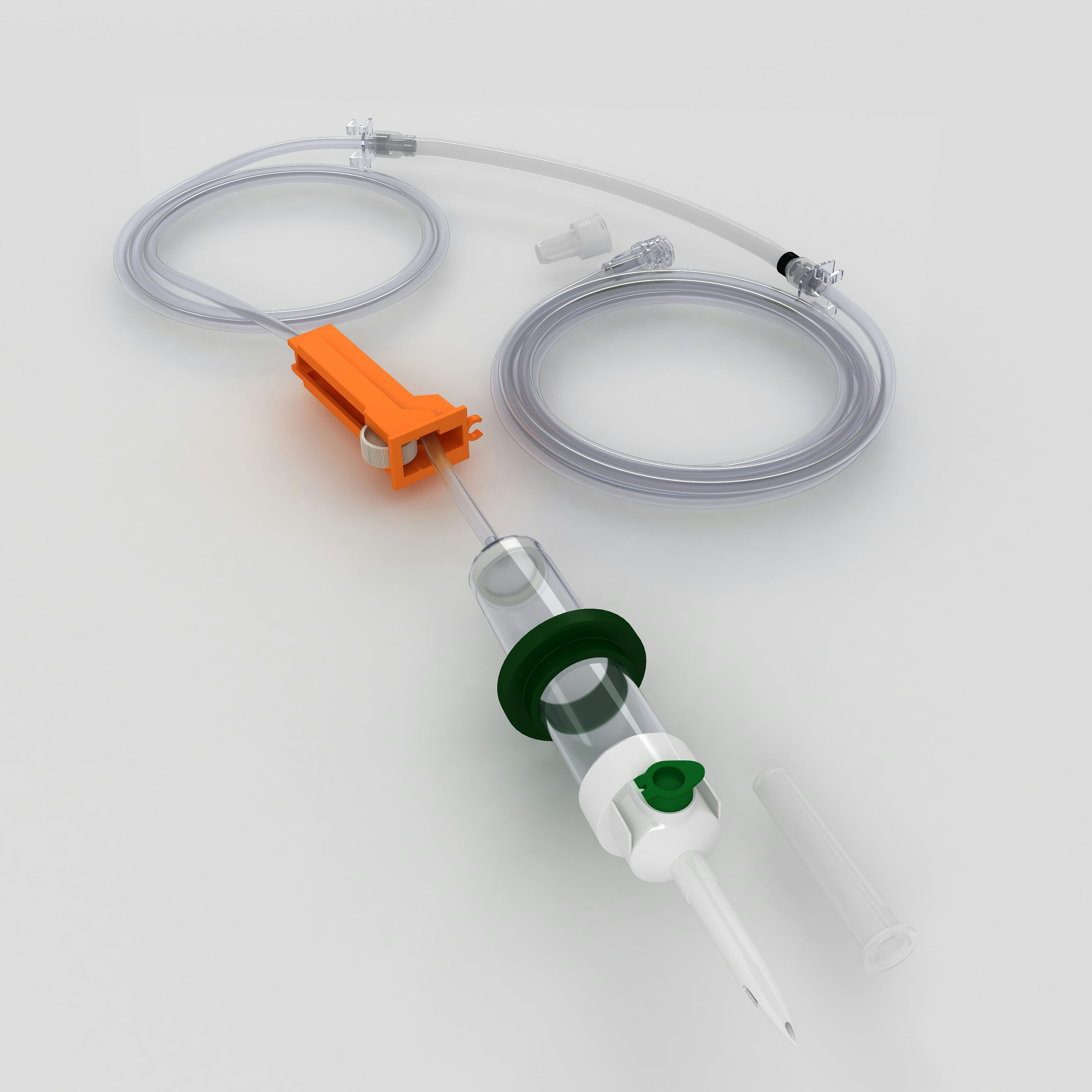 Infusionsgerät P, 1900 mm, mit 750 mm, Belüftung 3 µm, LL pos, Silikonpumpensegment mit