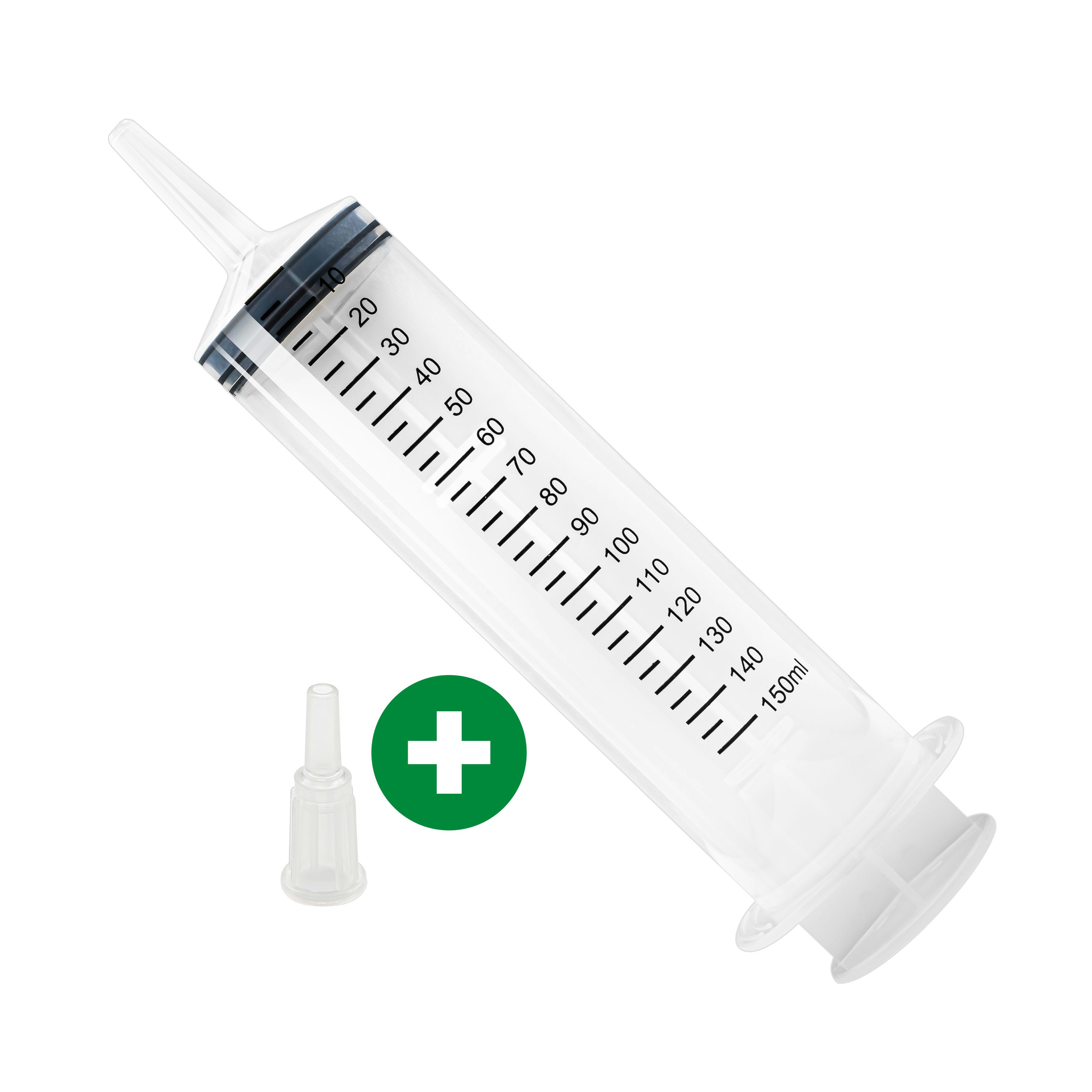 5 Stk Spritze 150 ml mit Katheteransatz und Luer Adapter. Wiederverwendbare Plastikspritze als Pipette, für Flüssigkeiten, Ölspritze, Dosierspritze aus Kunststoff für Garten, Industrie und Tiernahrung