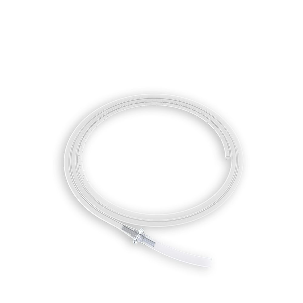 Silikon-Runddrainage, 1300 mm, Ch. 15, 230 mm kreuzperforiert, Luer-Steck,