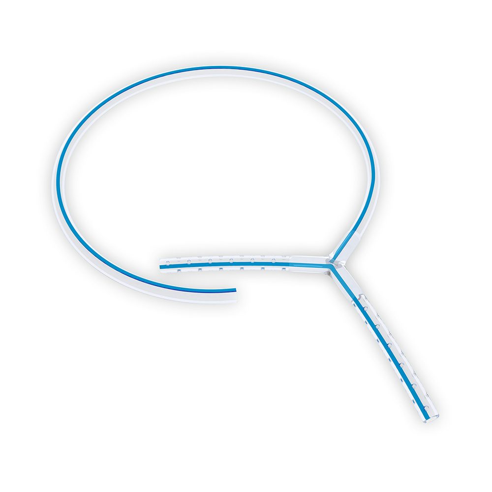 T-Drainage, 500 mm, Ch. 24, Steg 160 mm, kreuzperforiert, Röntgenkontraststreifen