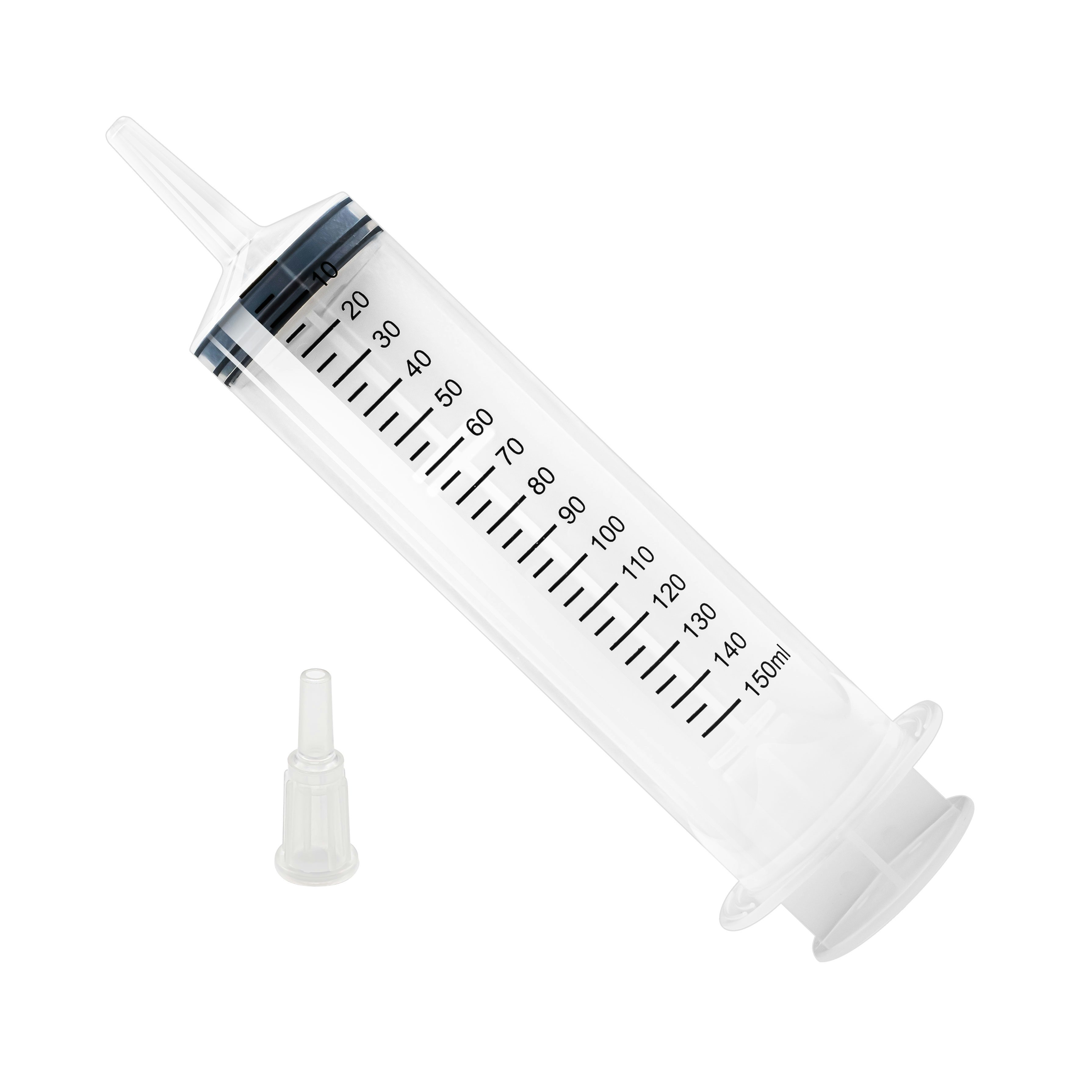 3 Stk Spritze 150 ml mit Katheteransatz und Luer Adapter. Wiederverwendbare Plastikspritze als Pipette, für Flüssigkeiten, Ölspritze, Dosierspritze aus Kunststoff für Garten, Industrie und Tiernahrung