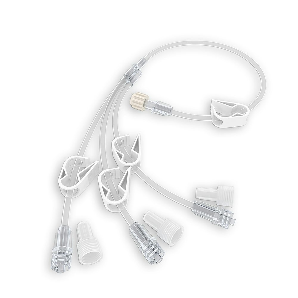 Bild 1 SL-3 Verbinder, 250 mm, 3x à 150 mm, Ritsch-Ratsch-Klemme, LL pos, LL neg, DEHP-frei